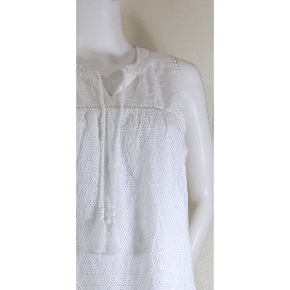 Tommy Bahama Womens Size XS Sleeveless White Eyelet Ruffle Midi Dress NWT --20 - Picture 3 of 12